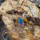 Rose Gold plated Opal doublet 11x6mm pendant - Masterpiece Jewellery Opal & Gems Sydney Australia | Online Shop
