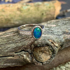 Sterling Silver Opal triplet oval and cubic zirconia ring - Masterpiece Jewellery Opal & Gems Sydney Australia | Online Shop