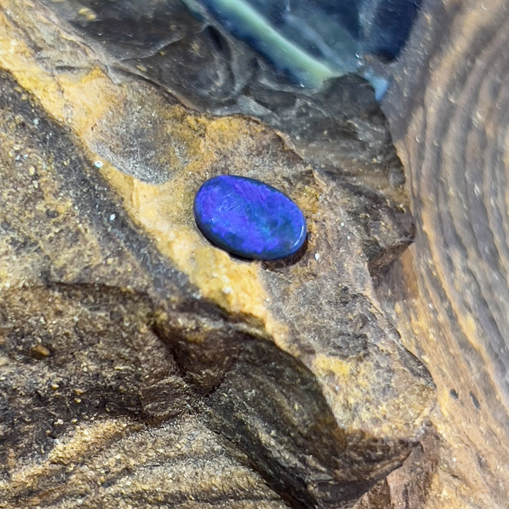 One Oval Blue Black Opal 0.75ct - Masterpiece Jewellery Opal & Gems Sydney Australia | Online Shop