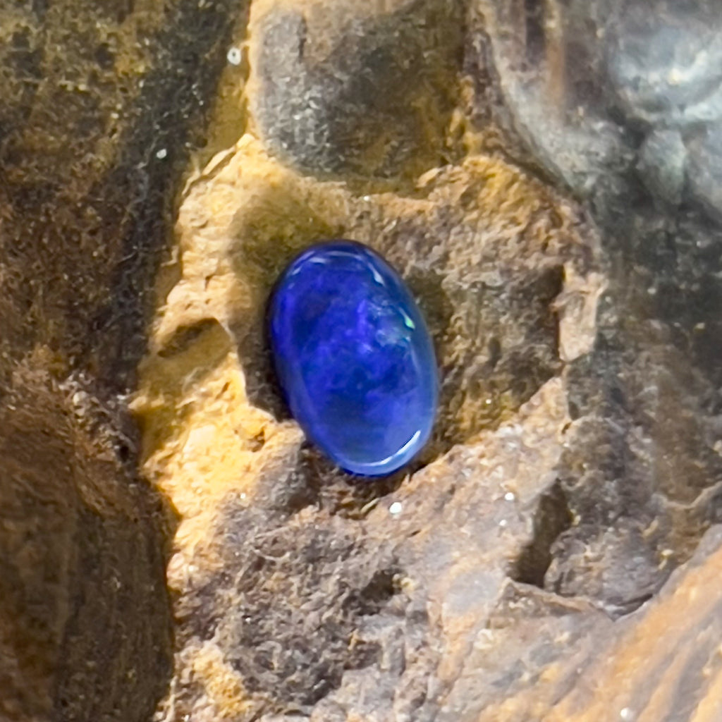 One Oval Blue Black Opal 0.75ct - Masterpiece Jewellery Opal & Gems Sydney Australia | Online Shop
