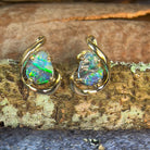 9kt Pair of Gold Boulder Opal 3.79ct earrings - Masterpiece Jewellery Opal & Gems Sydney Australia | Online Shop