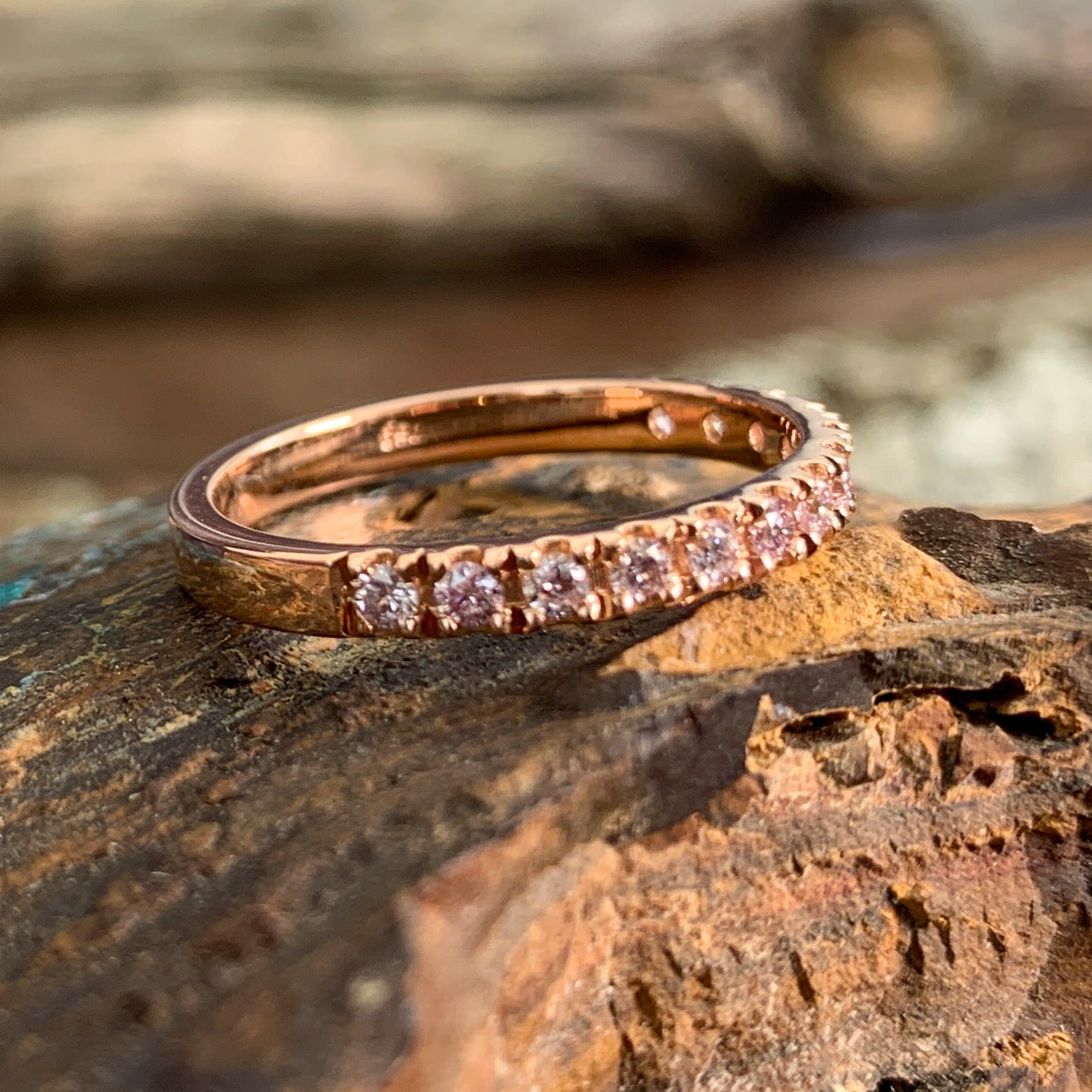 18kt Rose Gold eternity band Pink Diamond ring – Masterpiece Jewellery Opal  & Gems Sydney Australia | Online Shop
