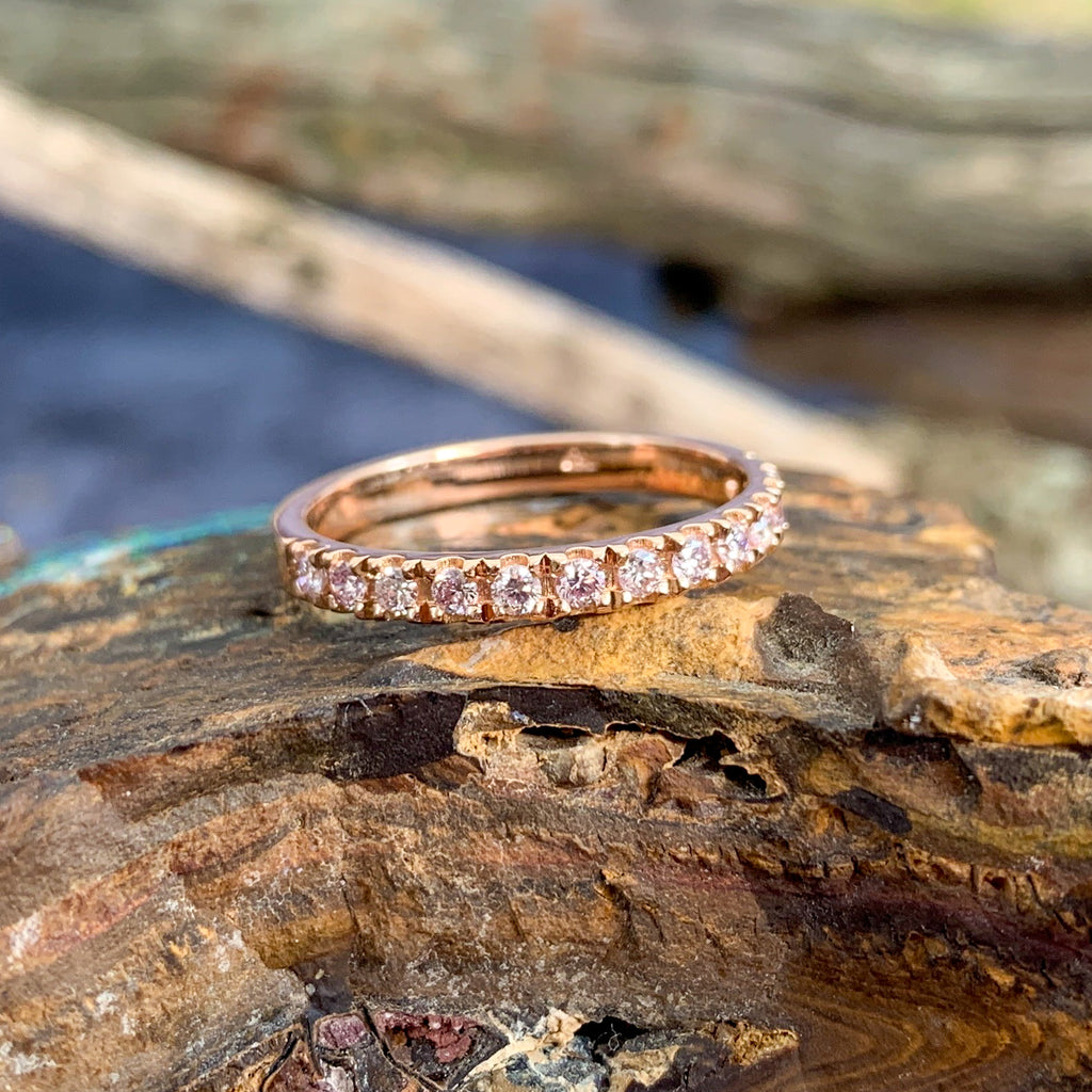 18kt Rose Gold eternity band Pink Diamond ring - Masterpiece Jewellery Opal & Gems Sydney Australia | Online Shop