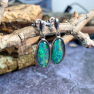 Sterling Silver dangling freeform Opal triplet earrings - Masterpiece Jewellery Opal & Gems Sydney Australia | Online Shop