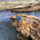 One Rose Gold plated silver solitaire 8x6mm Opal triplet ring - Masterpiece Jewellery Opal & Gems Sydney Australia | Online Shop