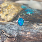 Sterling Silver Opal bezel 9x7mm Blue Opal triplet ring - Masterpiece Jewellery Opal & Gems Sydney Australia | Online Shop