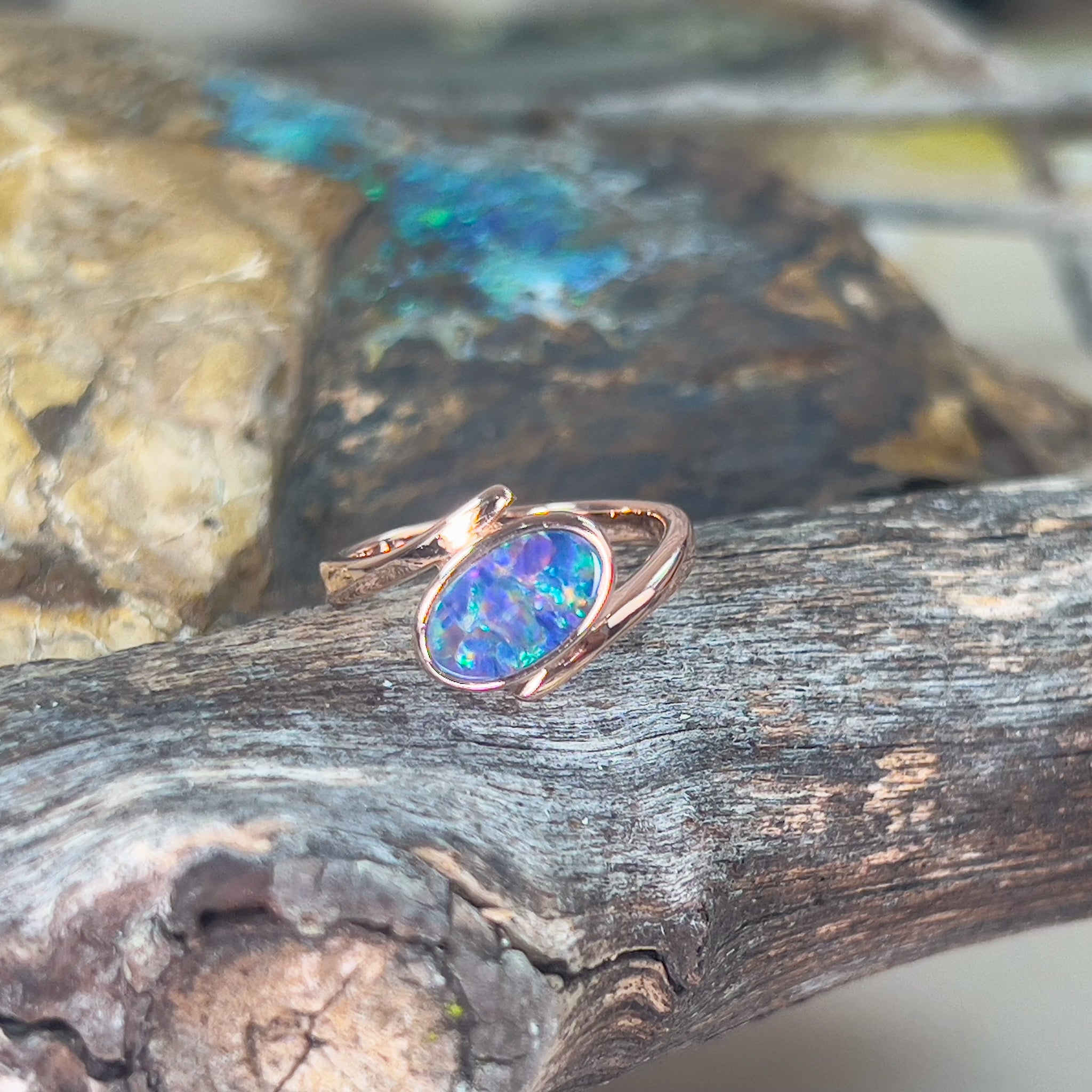 Rose Gold plated Sterling Silver 10x6mm ring - Masterpiece Jewellery Opal & Gems Sydney Australia | Online Shop