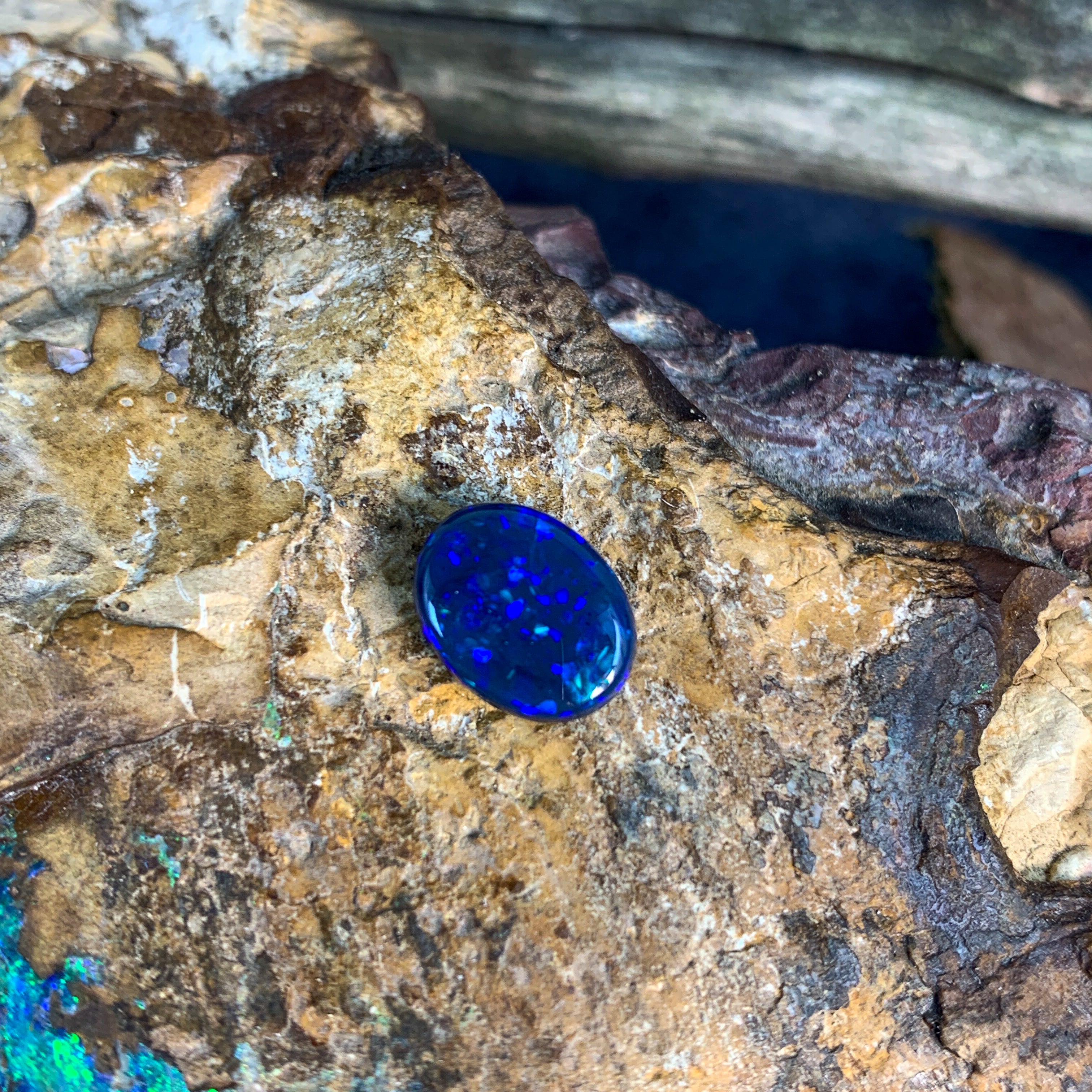 1.7ct Oval Black Opal loose Blue - Masterpiece Jewellery Opal & Gems Sydney Australia | Online Shop