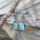 Sterling Silver dangling Boulder opal earrings - Masterpiece Jewellery Opal & Gems Sydney Australia | Online Shop