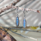 Sterling Silver dangling pearshape earrings Opal doublets - Masterpiece Jewellery Opal & Gems Sydney Australia | Online Shop