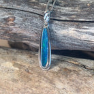 Sterling Silver dangling long necklace opal doublet - Masterpiece Jewellery Opal & Gems Sydney Australia | Online Shop