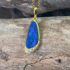 Gold plated silver Blue opal doublet pendant - Masterpiece Jewellery Opal & Gems Sydney Australia | Online Shop
