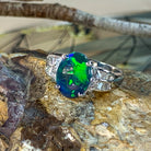 PLATINUM BLACK OPAL AND DIAMOND RING - Masterpiece Jewellery Opal & Gems Sydney Australia | Online Shop