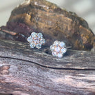 Platinum White Gold Pink 0.21 and White 0.84ct Diamond studs - Masterpiece Jewellery Opal & Gems Sydney Australia | Online Shop