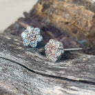 Platinum White Gold Pink 0.21 and White 0.84ct Diamond studs - Masterpiece Jewellery Opal & Gems Sydney Australia | Online Shop