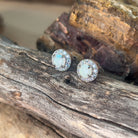 Sterling Silver White Opal 5mm halo studs - Masterpiece Jewellery Opal & Gems Sydney Australia | Online Shop