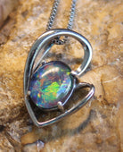 Sterling Silver heart design Opal Triplet pendant - Masterpiece Jewellery Opal & Gems Sydney Australia | Online Shop