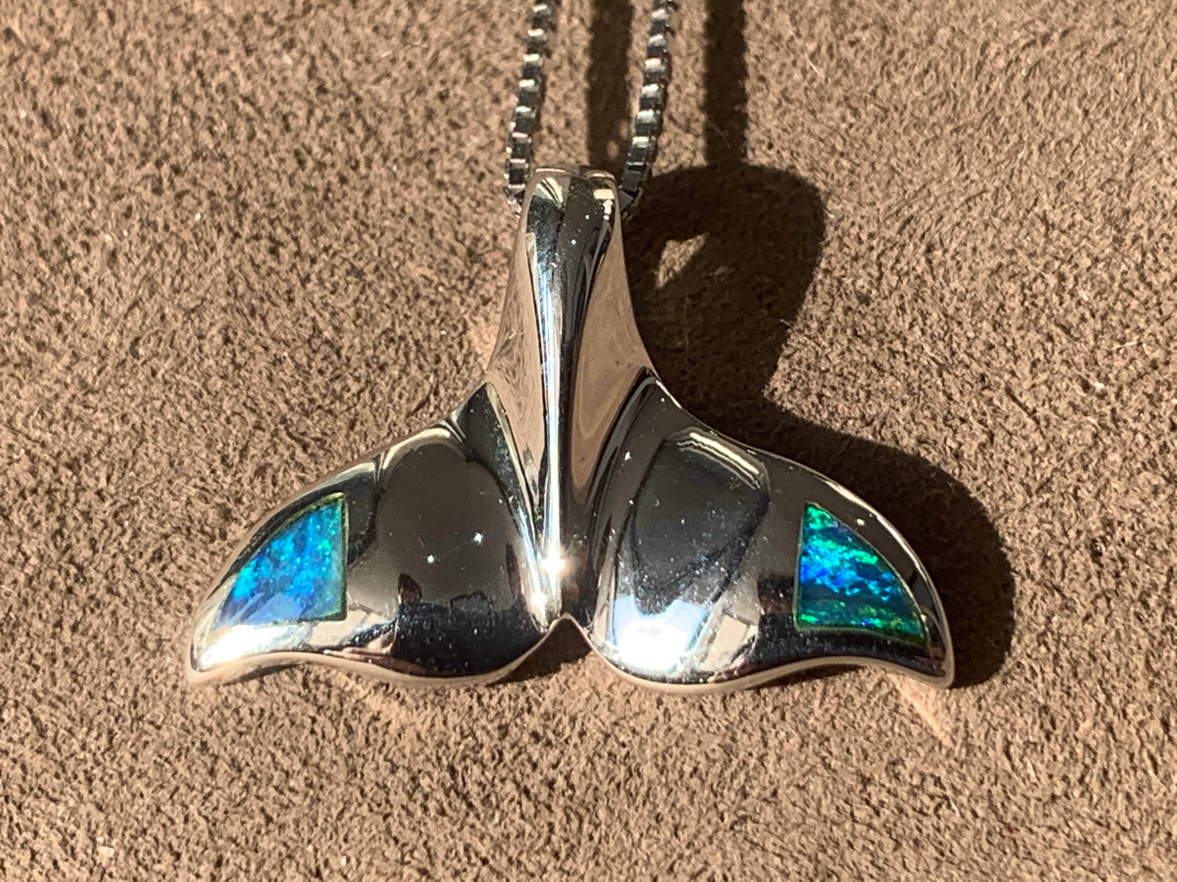 STERLING SILVER OPAL WHALE PENDANT - Masterpiece Jewellery Opal & Gems Sydney Australia | Online Shop