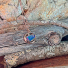 rose gold-plated silver Australian opal doublet pendant with a 12 x 11mm freeform stone