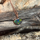 rose gold-plated silver Australian opal triplet pendant with a 9 x 11mm freeform stone