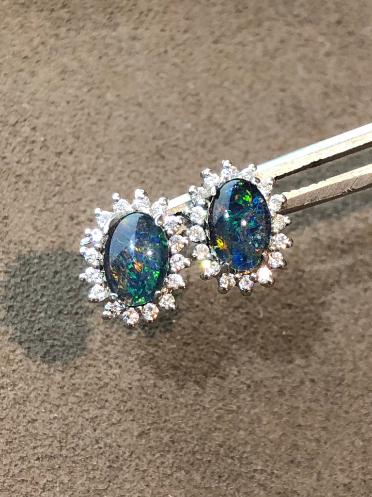 Sterling Sliver Opal Triplet Pendant and Earrings Set - Masterpiece Jewellery Opal & Gems Sydney Australia | Online Shop