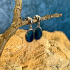 sterling silver Australian opal doublet earrings with 12 x 8mm freeform stones