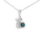 5mm round Australian opal triplet pendant in sterling silver