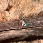 sterling silver Australian opal triplet pendant with a 5mm round stone