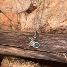 5mm Australian opal triplet pendant in sterling silver, blue, green and yellow