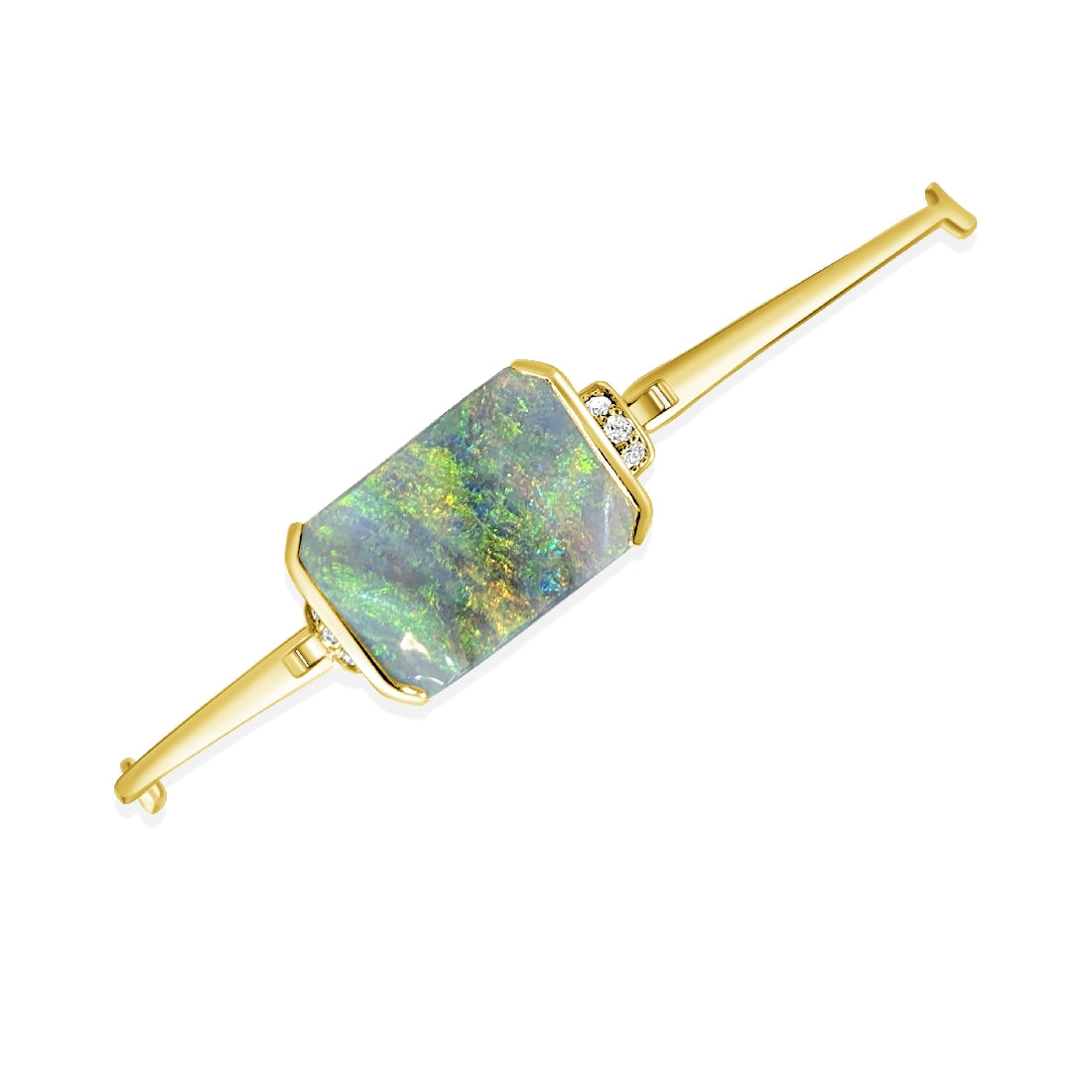 18kt Yellow Gold Black Opal cufflinks - Masterpiece Jewellery Opal & Gems Sydney Australia | Online Shop