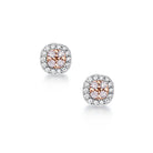 18kt White and Rose Gold cluster studs with pink diamonds - Masterpiece Jewellery Opal & Gems Sydney Australia | Online Shop