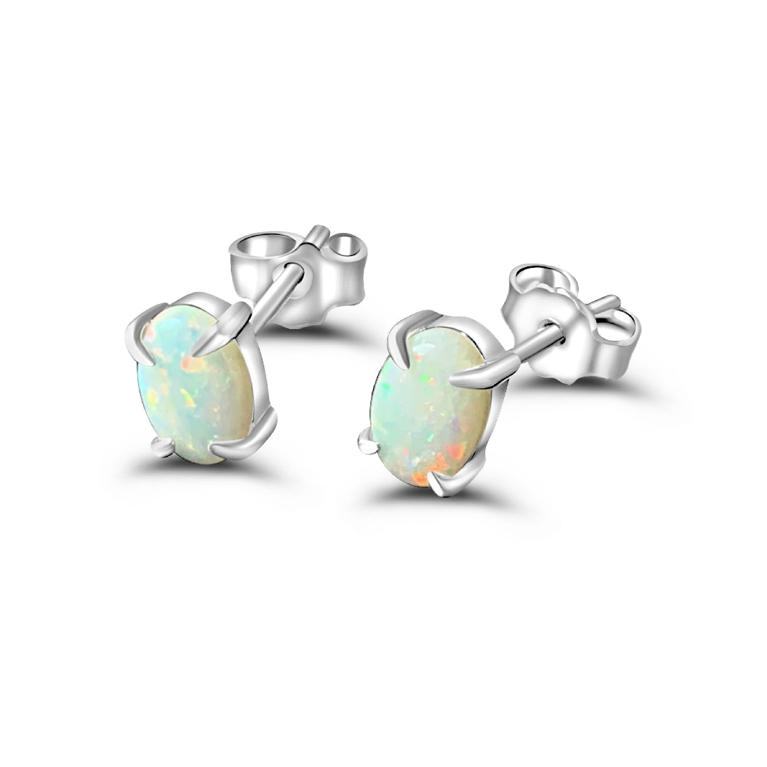 Sterling Silver Opal studs - Masterpiece Jewellery Opal & Gems Sydney Australia | Online Shop