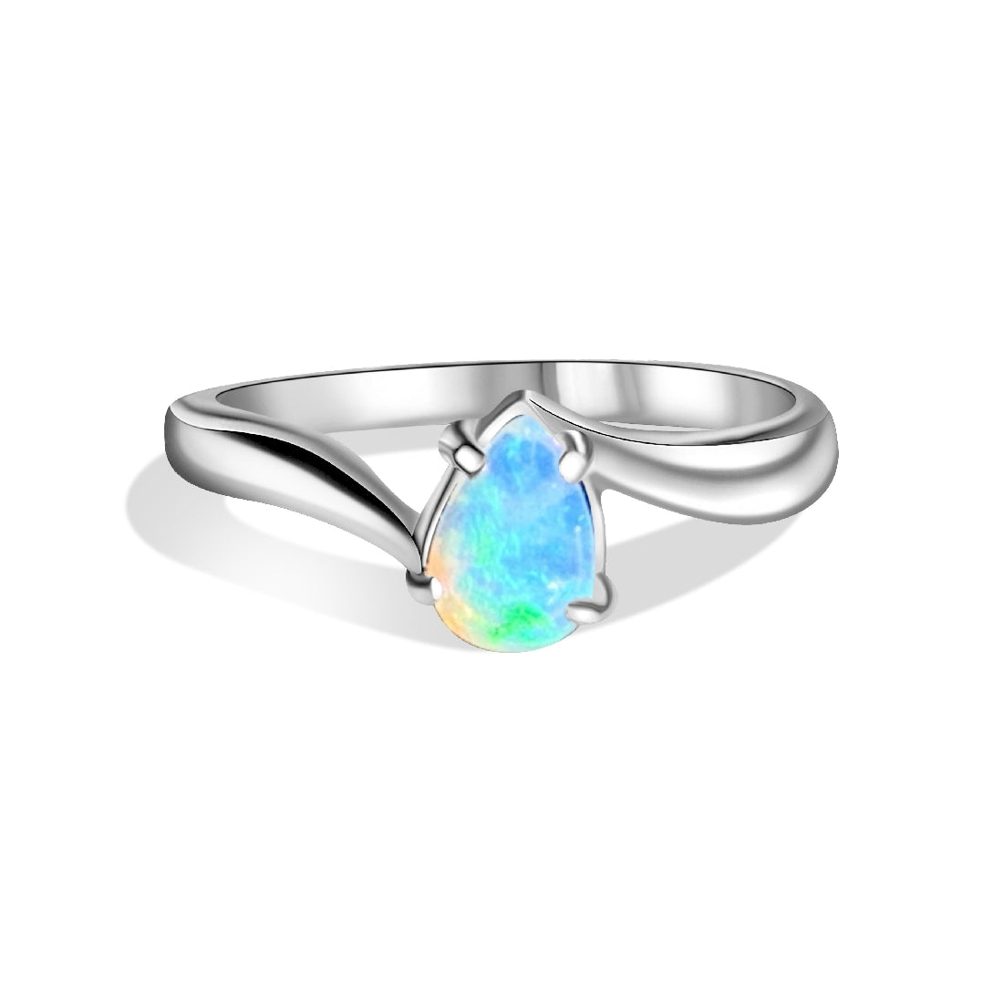 Sterling Silver Opal 7x5mm teardrop ring - Masterpiece Jewellery Opal & Gems Sydney Australia | Online Shop