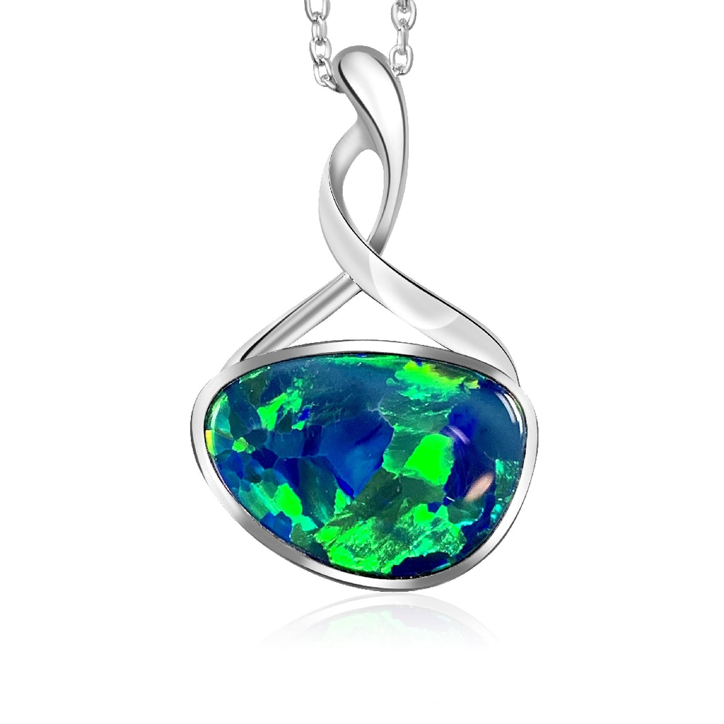 14kt White Gold 4.18ct Opal pendant - Masterpiece Jewellery Opal & Gems Sydney Australia | Online Shop