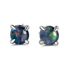 Sterling silver 5mm round Opal triplet claw studs - Masterpiece Jewellery Opal & Gems Sydney Australia | Online Shop