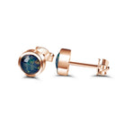 Rose Gold Plated 5mm bezel set earrings - Masterpiece Jewellery Opal & Gems Sydney Australia | Online Shop