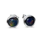 Sterling Silver 5mm bezel set round Opal triplets - Masterpiece Jewellery Opal & Gems Sydney Australia | Online Shop