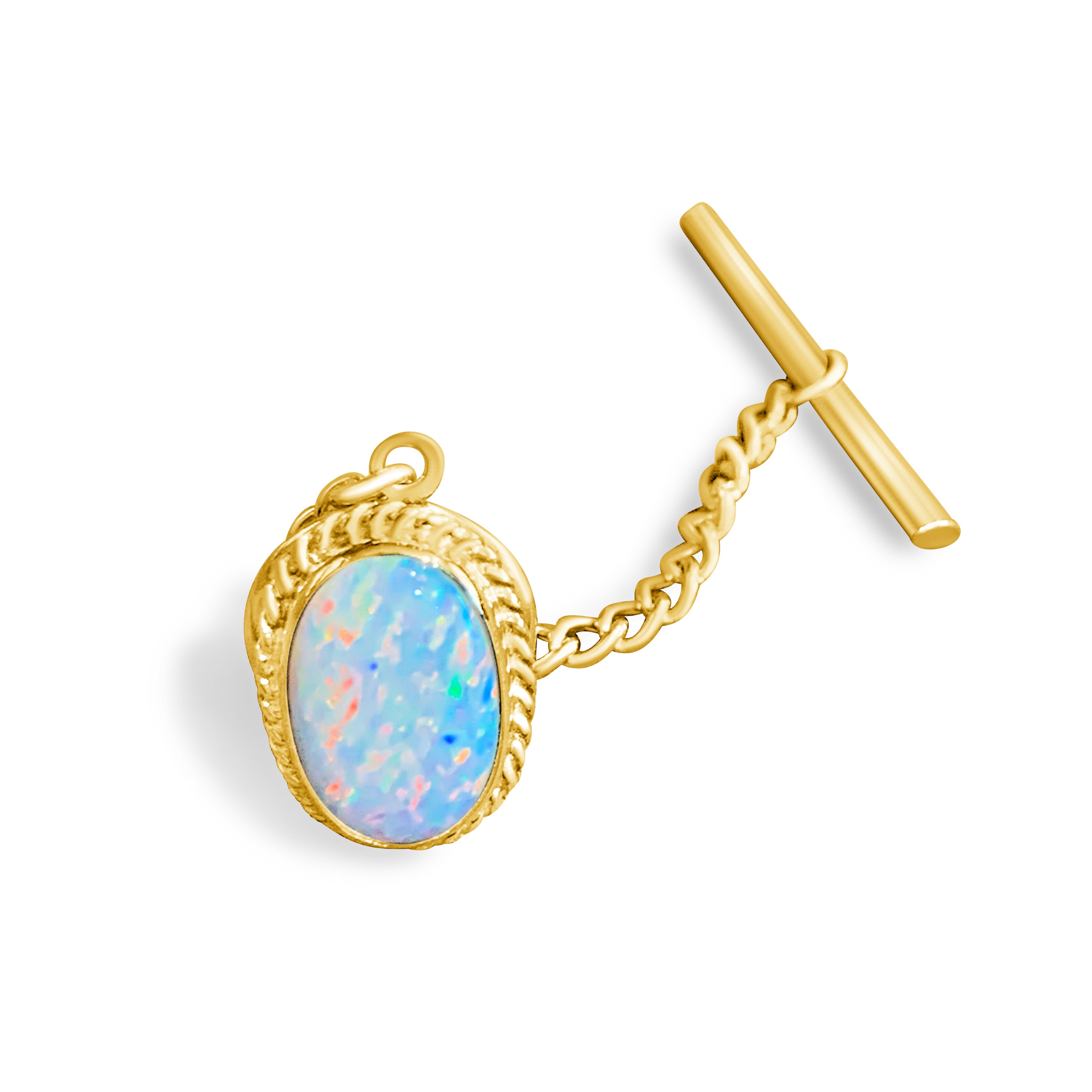 18kt Yellow Gold White Opal Tie pin 2.2ct - Masterpiece Jewellery Opal & Gems Sydney Australia | Online Shop