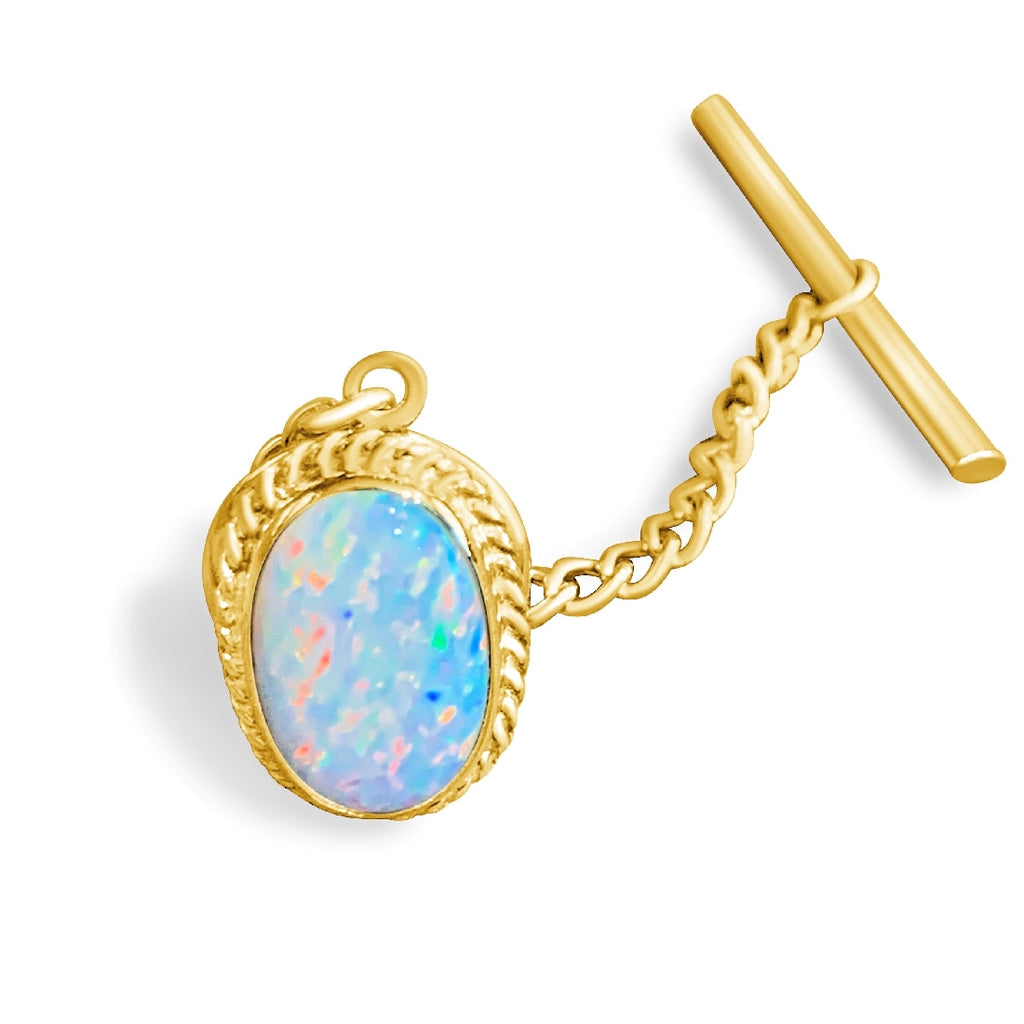 18kt Yellow Gold White Opal Tie pin 2.2ct - Masterpiece Jewellery Opal & Gems Sydney Australia | Online Shop