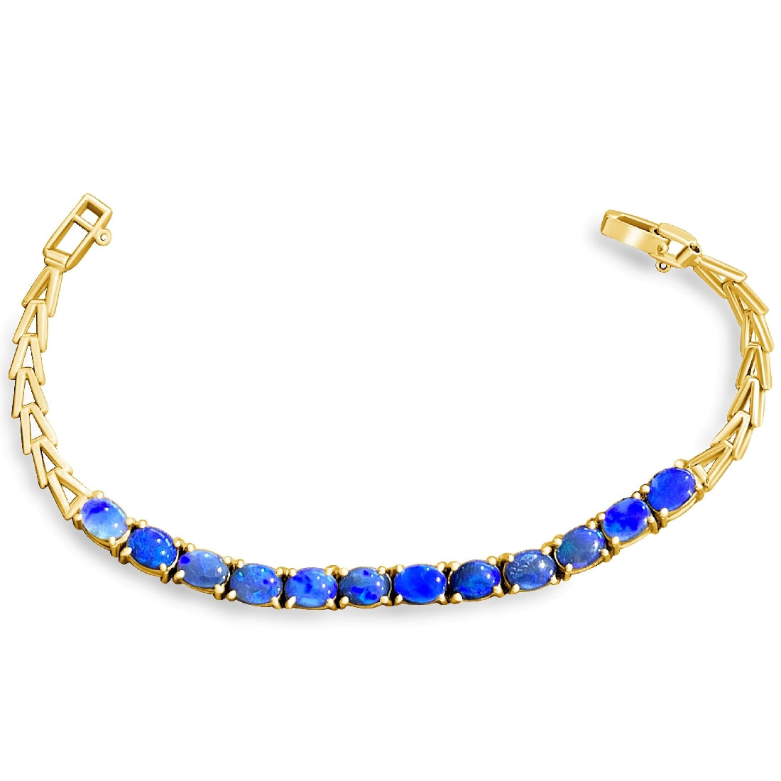 18kt Yellow Gold Black Opal 4.2ct bracelet - Masterpiece Jewellery Opal & Gems Sydney Australia | Online Shop