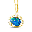Yellow Gold plated silver Opal 14x10mm pendant - Masterpiece Jewellery Opal & Gems Sydney Australia | Online Shop