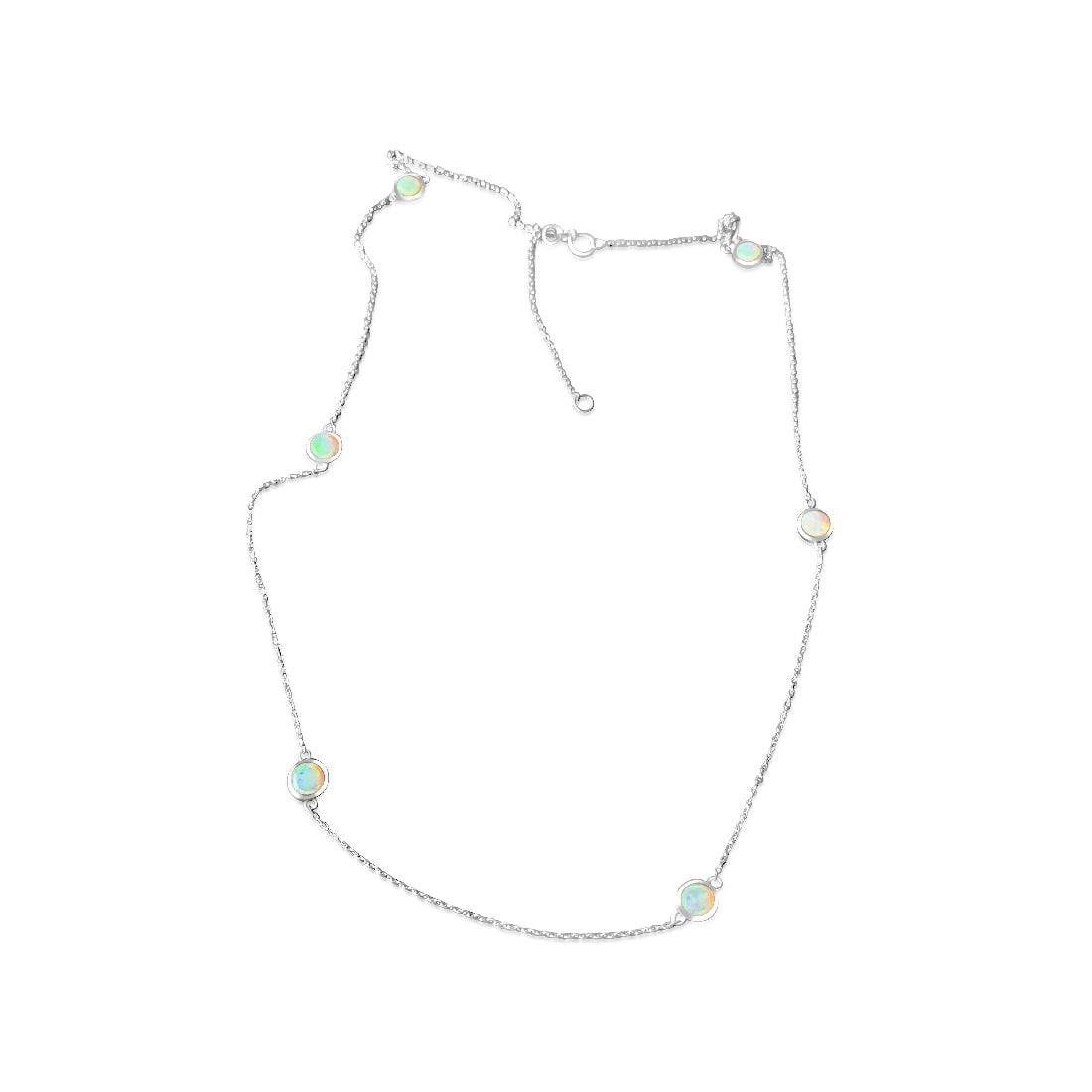9kt White Gold spacer White Opal necklace - Masterpiece Jewellery Opal & Gems Sydney Australia | Online Shop