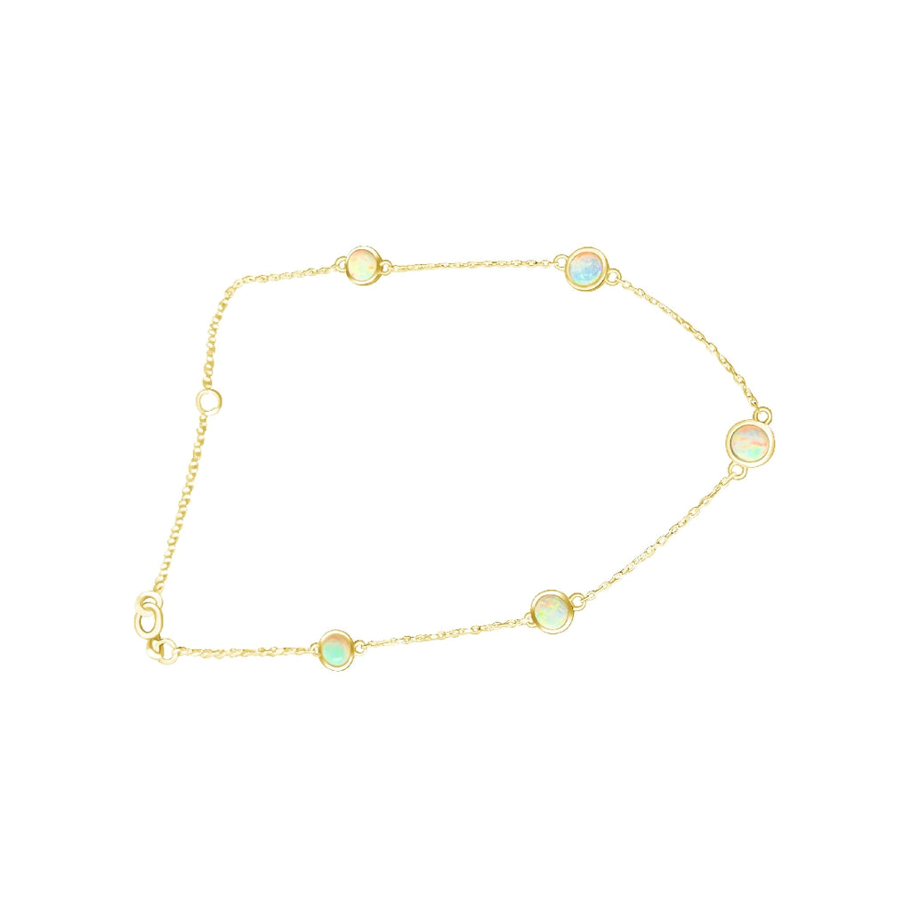 9kt Yellow Gold White Opal bracelet - Masterpiece Jewellery Opal & Gems Sydney Australia | Online Shop