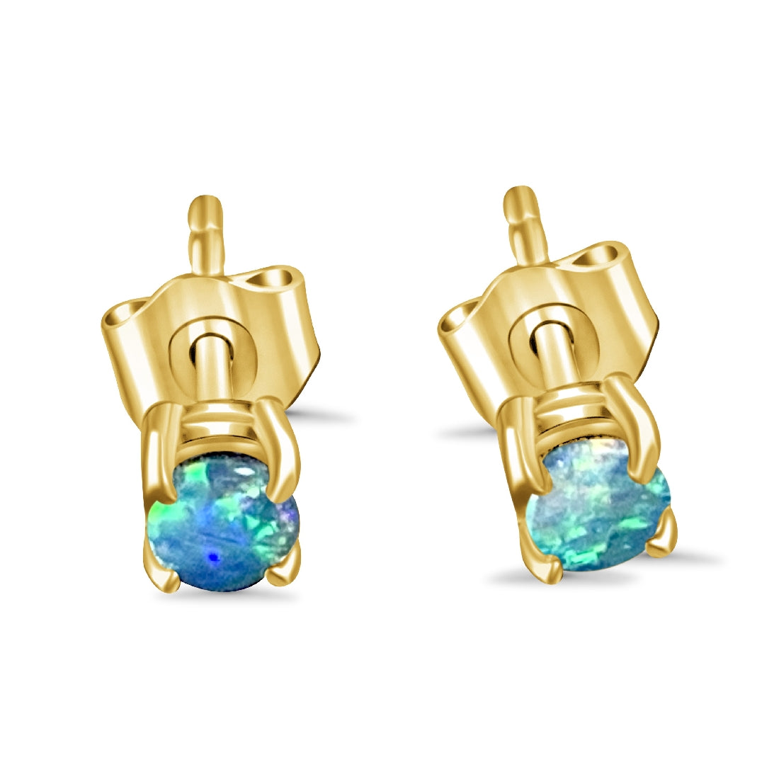 9kt Yellow Gold Opal 0.3ct studs - Masterpiece Jewellery Opal & Gems Sydney Australia | Online Shop