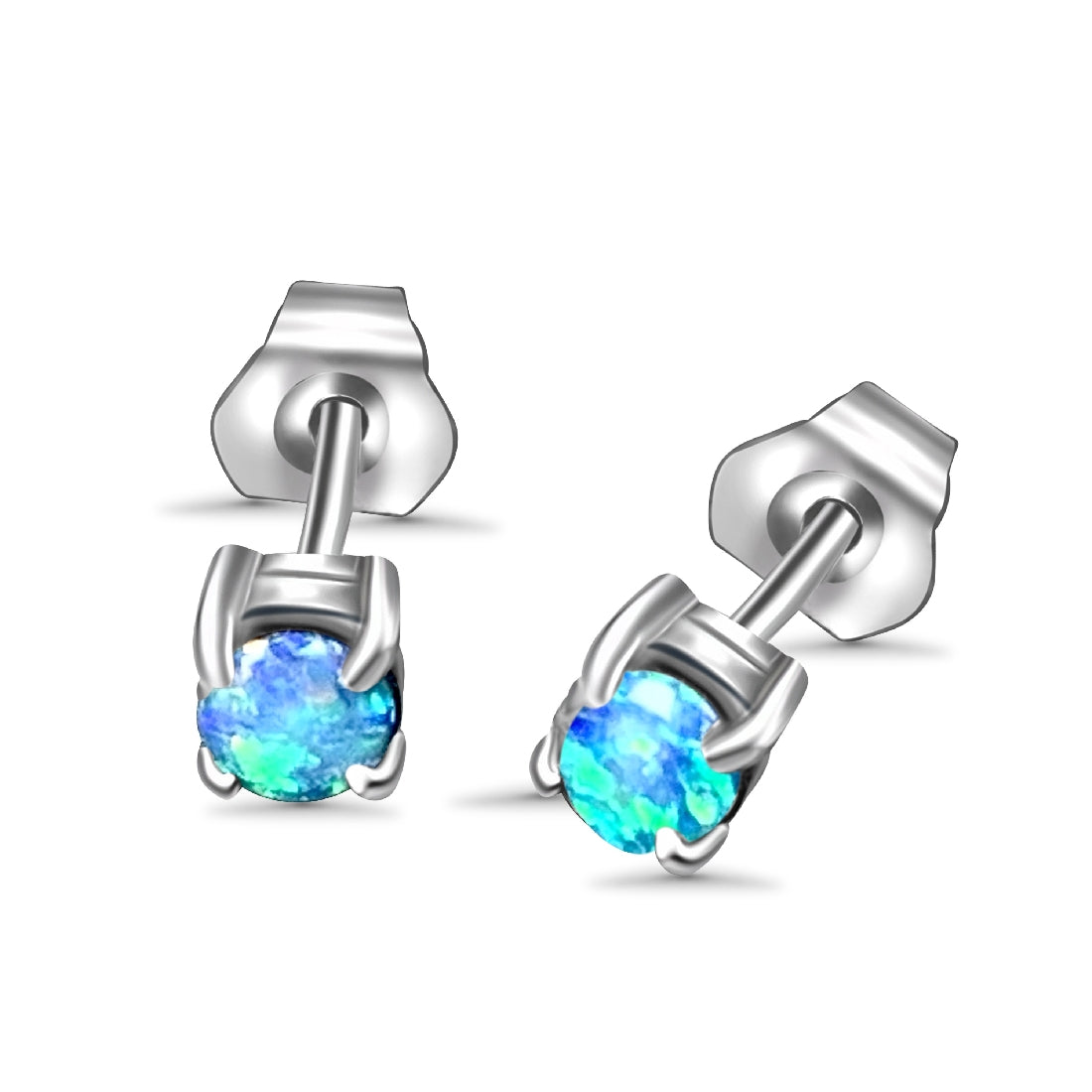 9kt White Gold 3mm earrings studs - Masterpiece Jewellery Opal & Gems Sydney Australia | Online Shop