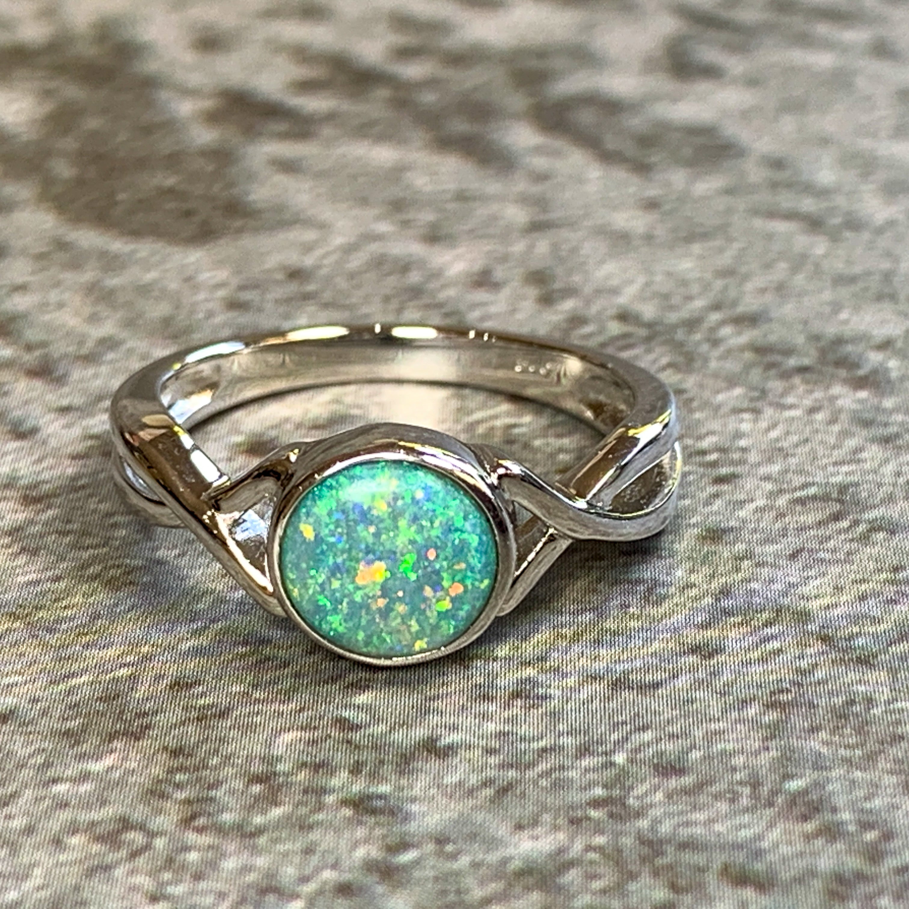 Sterling Silver Opal 1.1ct doublet bezel set ring - Masterpiece Jewellery Opal & Gems Sydney Australia | Online Shop