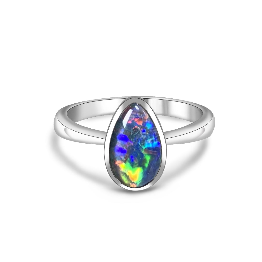 Sterling Silver Pear shape 11x8mm ring - Masterpiece Jewellery Opal & Gems Sydney Australia | Online Shop