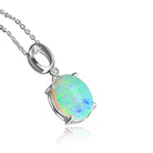 14kt White Gold 2.72ct Crystal Opal and 0.02ct Diamond pendant - Masterpiece Jewellery Opal & Gems Sydney Australia | Online Shop