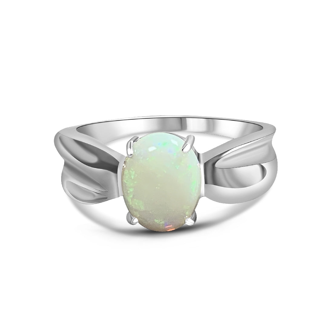 Sterling Silver 9x7mm White Opal ring - Masterpiece Jewellery Opal & Gems Sydney Australia | Online Shop