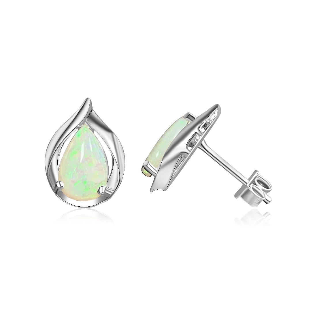 Sterling Silver Teardrop shape Opals 7x5mm - Masterpiece Jewellery Opal & Gems Sydney Australia | Online Shop